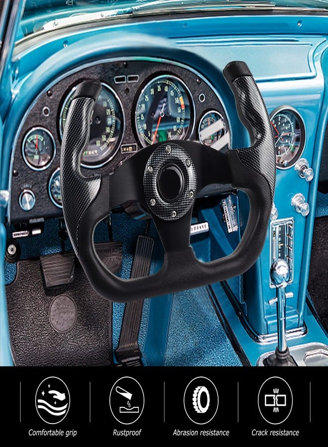 QYMOPAY Universal Racing Steering Wheel, 6 Bolt Anti-Slip Leather and Aluminum Gaming Wheel with Horn Button for Racing/Car Sim Driving/JDM Sports - Image 4
